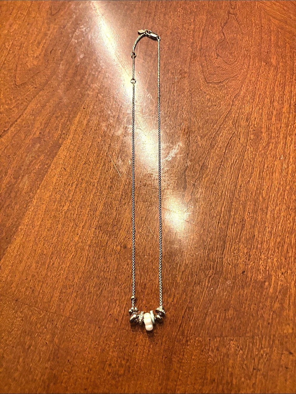 Fossil Gold Tone Beaded Pendant Necklace